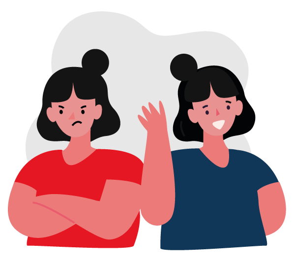 Disturbo di Personalità Treviso - Illustrazione Donna Felice e Arrabbiata