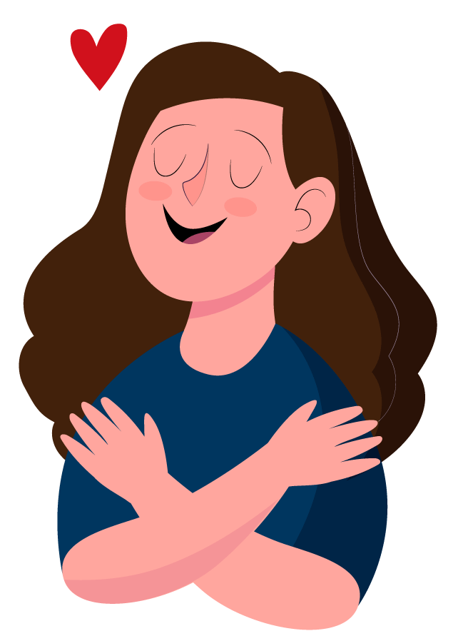 Problemi di Autostima Treviso  - Illustrazione Donna che si Abbraccia